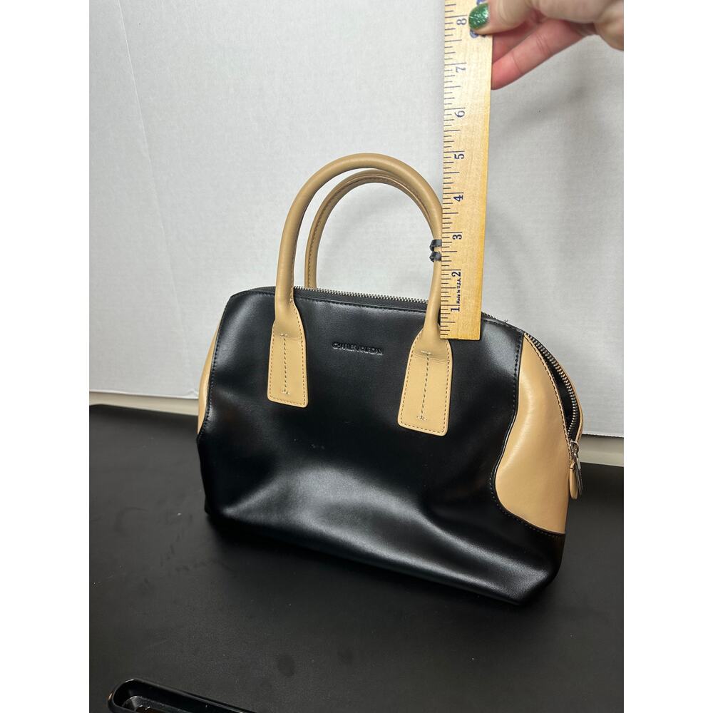 Vintage Charles Jourdan Black and Tan Satchel - Picture 9 of 10